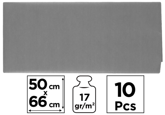 papír hedvábný 50x66 10ks šedý PN221-20