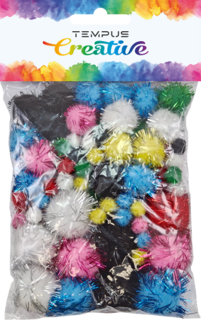 pom poms glitter mix 85ks