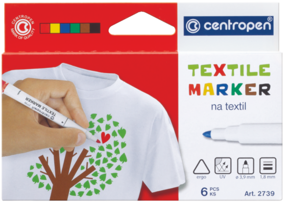 Značkovač na textil Centropen 2739   6ks