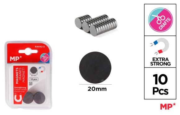 Magnety extra silné 20 mm 10 ks na blistru