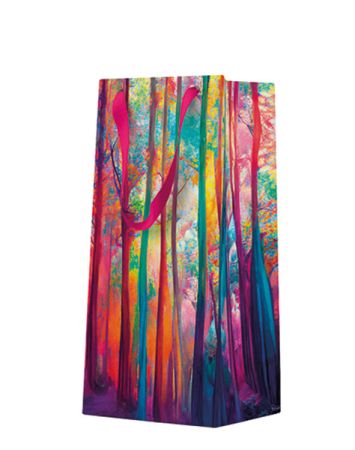 Vánoční papírová taška PAW Colorful Magic Forest narrow DEO ,balení 10 ks