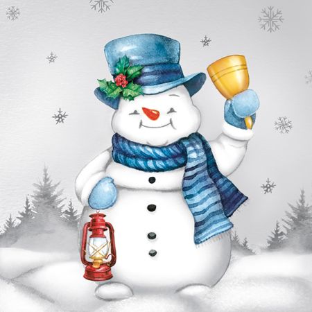 Ubrousky DAISY L (20ks) Joyful Snowmen with Bell