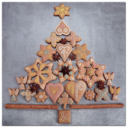 Vánoční papírový ubrousek Gingerbread Tree