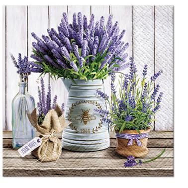 Ubrousky PAW Dekor L (20ks) Lavender in Bucket