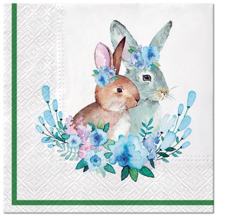 Ubrousky PAW Dekor L (20ks) Bunnies with Wreaths