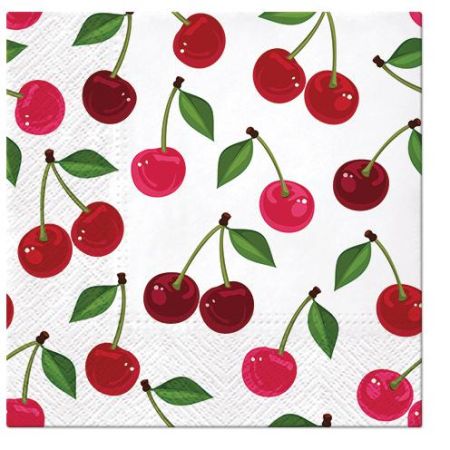 Ubrousky PAW Dekor L (20ks) Cherries Pattern