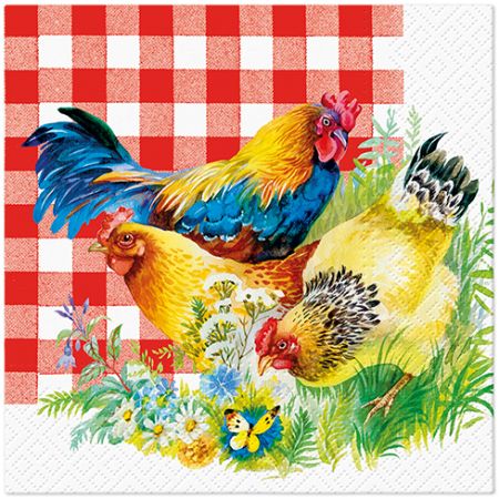 Ubrousky PAW Dekor L (20ks) Chicken Couple