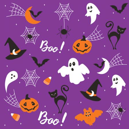 Ubrousky DAISY L (20ks) Halloween Graphic on Purple