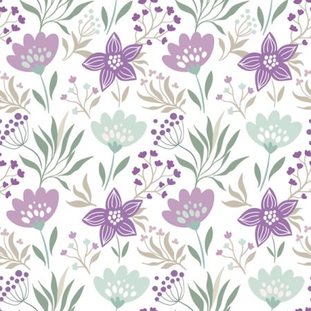 Ubrousky DAISY L (20ks) Violet and Mint Flowers Wallpaper