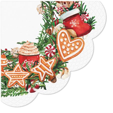 Ubrousky PAW Dekor R (12ks) Gingerbread Wreath