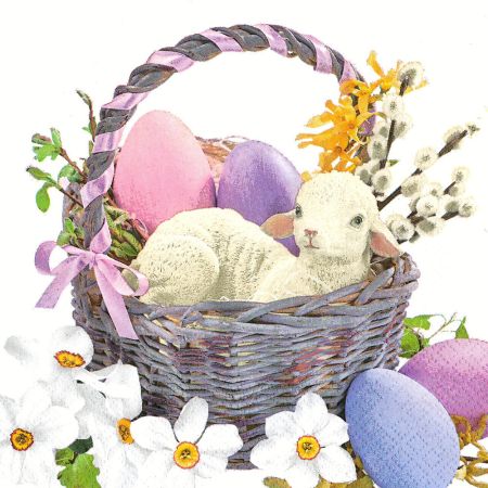 Ubrousky DAISY L (20ks) Lamb with Eggs in Basket