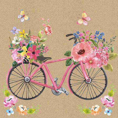 Ubrousky MAKI L (20ks) Bicycle full of flowers