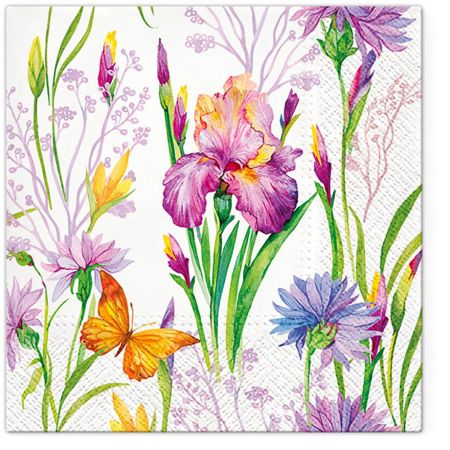 Ubrousky PAW TETE L (20ks) Iris with Butterfly