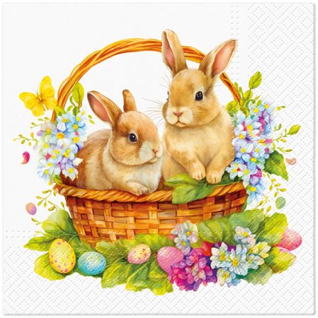 Ubrousky PAW TETE L (20ks) Bunnies in Basket