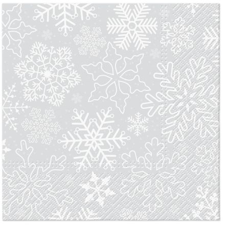 Ubrousky PAW TETE L (20ks) Snowflakes and stars silver