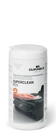 Čisticí utěrky na plastové povrchy Superclean box 100, 100 ks, DURABLE 570802 ,balení 100 ks