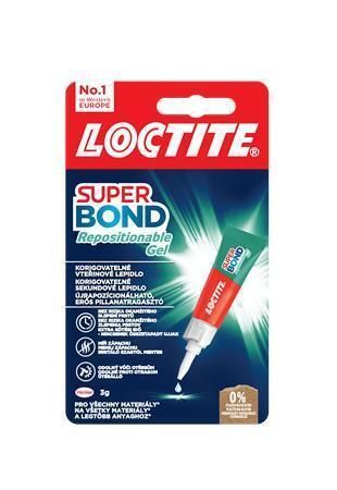 Vteřinové lepidlo Loctite Super Bond Repositionable Gel, gel, 3g, HENKEL 2943110