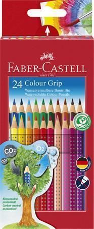 Barevné pastelky Grip 2001, 24 barev, trojhranné, FABER-CASTELL