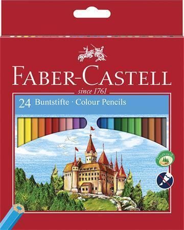 Barevné pastelky Classic, 24 barev, šestihranné, FABER-CASTELL