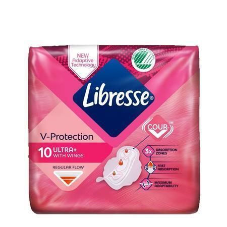 Hygienické vložky, ultra normal, s křidélky, 10 ks, LIBRESSE 9536 ,balení 10 ks