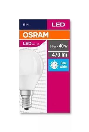 LED žárovka Value, E14, globe, P45, 5,7W, 470lm, 4000K (HF), OSRAM 4058075147911