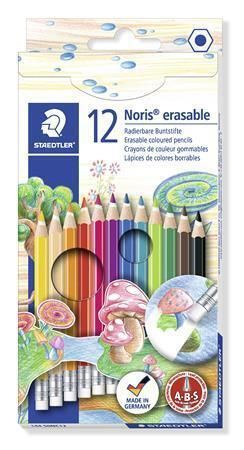 Barevné pastelky s gumou Noris Club, 12 barev, sada, šestihranné, STAEDTLER