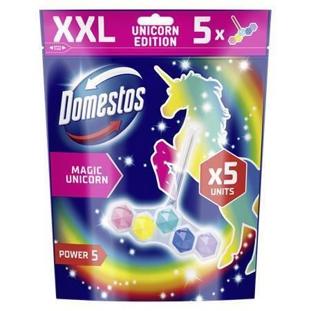 WC blok Power 5, unicorn, 5x 50 g, DOMESTOS 64396258 ,balení 5 ks