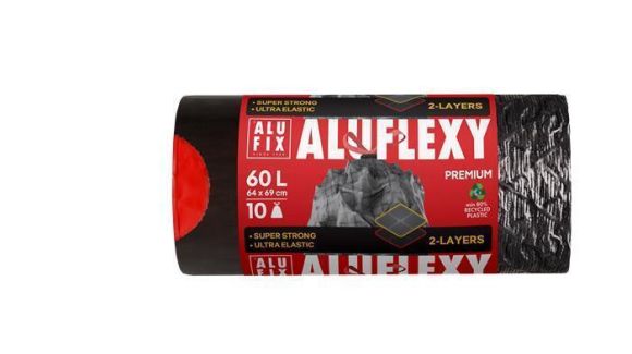 Pytle na odpadky Aluflexy, zatahovací, 60 l, 10 ks, ALUFIX ,balení 10 ks