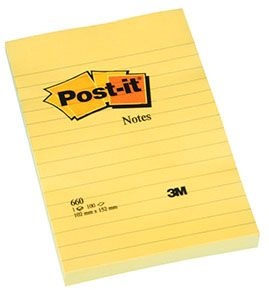 Samolepicí bločky Post-it - 102 mm x 152 mm / linka