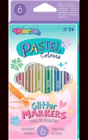 Popisovače Colorino s glitry pastelové - sada 6 ks