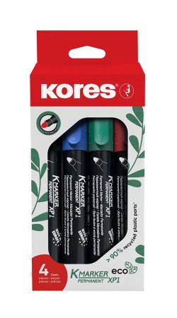 Popisovač permanentní Kores K-marker ECO - sada 4 ks