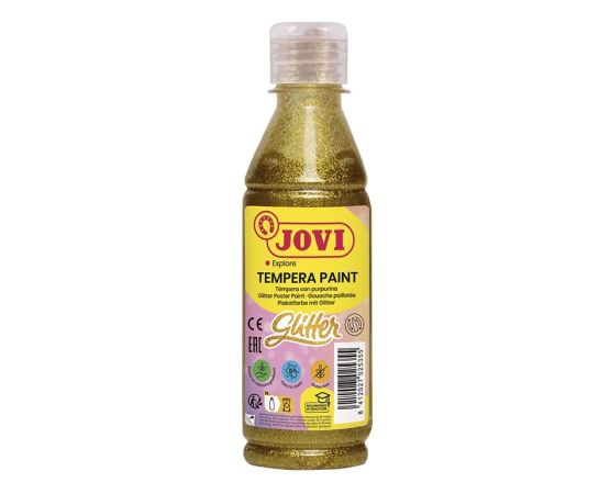 Tekuté temperové barvy JOVI PREMIUM v lahvi - 250 ml / glitr zlatá