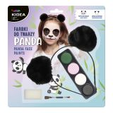 Barvy na obličej PANDA - 4 barvy + štětec a čelenku (sada)