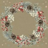 Ubrousky DAISY L (20ks) Watercolor Wreath on Kraft