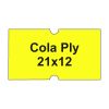 Etikety cen. COLA PLY 21x12 hranaté - 1250 etiket/kotouček, žluté