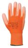 Pracovní rukavice máčené na dlani a prstech v polyuretanu, velikost 8, oranžové