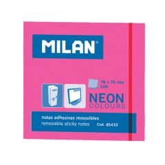 Blok lep NEON MILAN 76 x 76 mm růžový