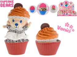 Cupcake medvídek plyšový 10cm vonící v blistru 12druhů 12ks v DBX