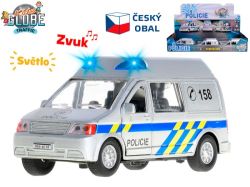 Kids Globe Traffic policie CZ 14cm kov zpětný chod na baterie světlo a zvuk 12ks v DBX