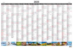 Nástěnný kalendář 2025 Plánovací rok mapa A1 obrázkový