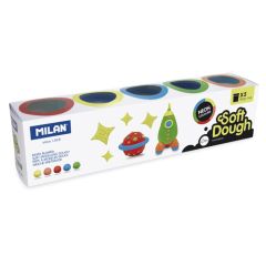 Plastelína MILAN Soft Dough neonové barvy - sada 5 ks