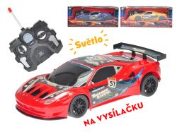 R/C auto sportovní 23cm plná funkce na baterie se světlem 27MHz 3barvy v krabičce