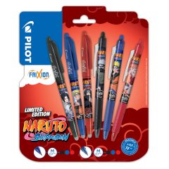 PILOT  Roller gumovací PILOT Frixion Ball + Clicker Naruto, hrot 0,35mm - sada 6 ks