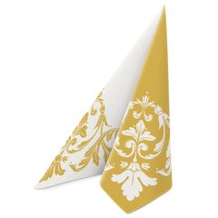 Ubrousky PAW AIRLAID 40x40 cm - Reverse Motif gold-white