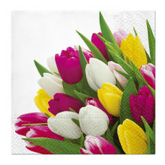 Paw  Ubrousky PAW L 33x33 cm Bunch of Tulips