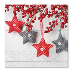 Ubrousky TaT 33x33cm Gray-Red Stars