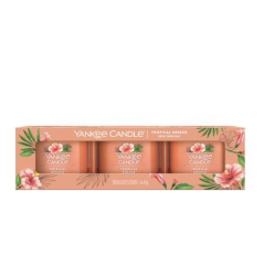 Yankee Candle  Yankee Candle Tropical Breeze 3 plněné votivní svíčky (3x votivní svíčka ve skle)