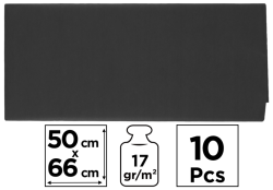papír hedvábný 50x66 10ks černý PN221-19