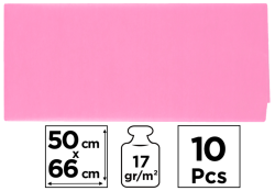 papír hedvábný 50x66 10ks růžový světlý PN221-24