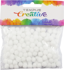 pom poms mini 120ks bílý